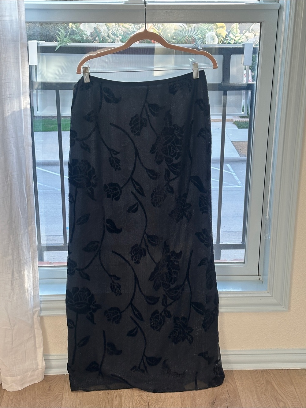 Vintage Liz Claiborne Night floral shimmer midi skirt 12 - Picture 2 of 7